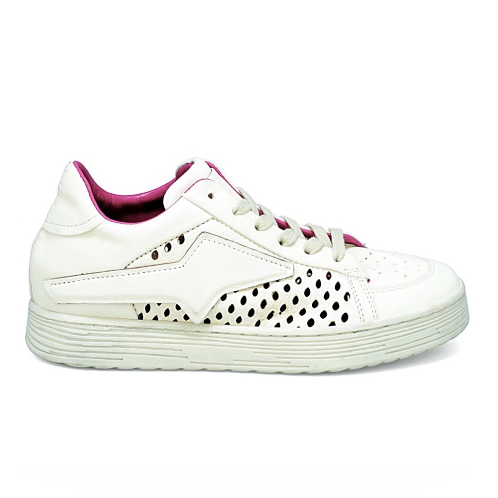 A.S.98 Adrian Platform White and Pink / Fuscia leather Sneaker 10.5 EU 41